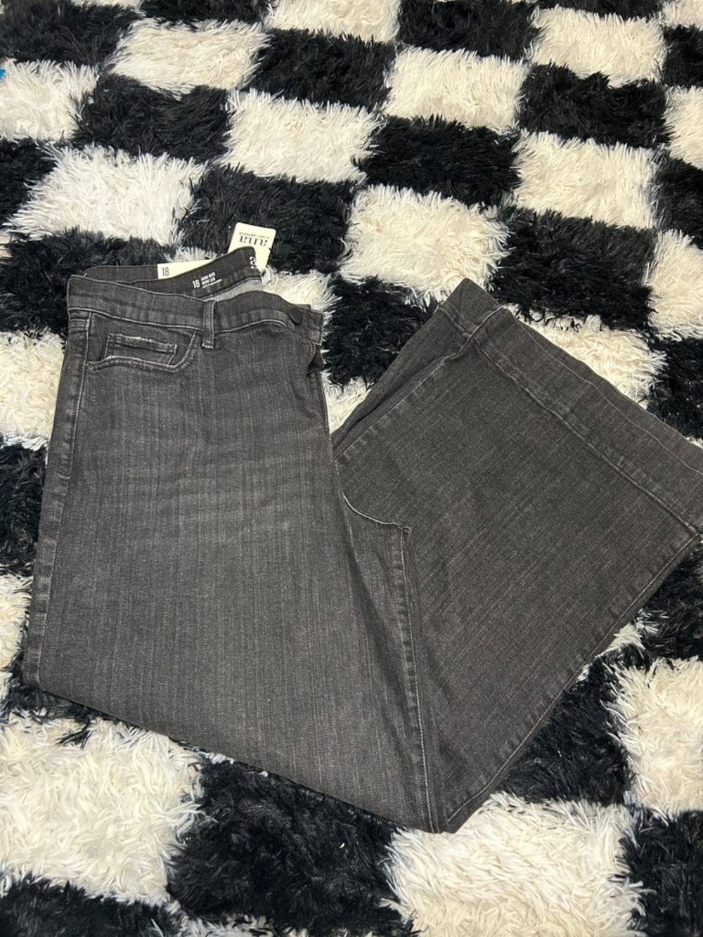 a.n.a Women's Dark Gray Flare Jeans